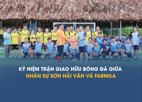 Kỷ niệm trận giao hữu bóng đá giữa nhân sự Sơn Hải Vân và Farmila